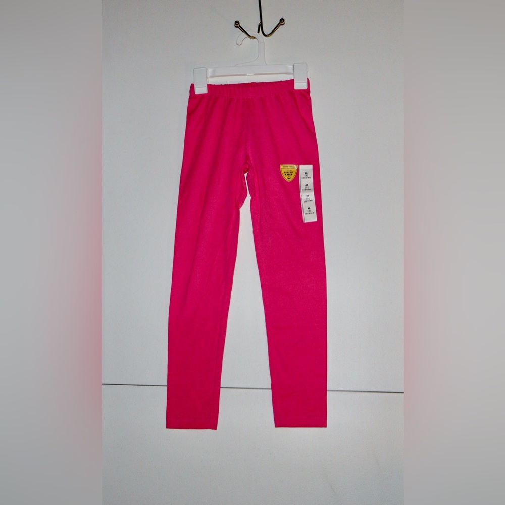 Cat & Jack Girls' Hot Pink Stretch Leggings Durable Knee NWT Medium Cozy Comfort